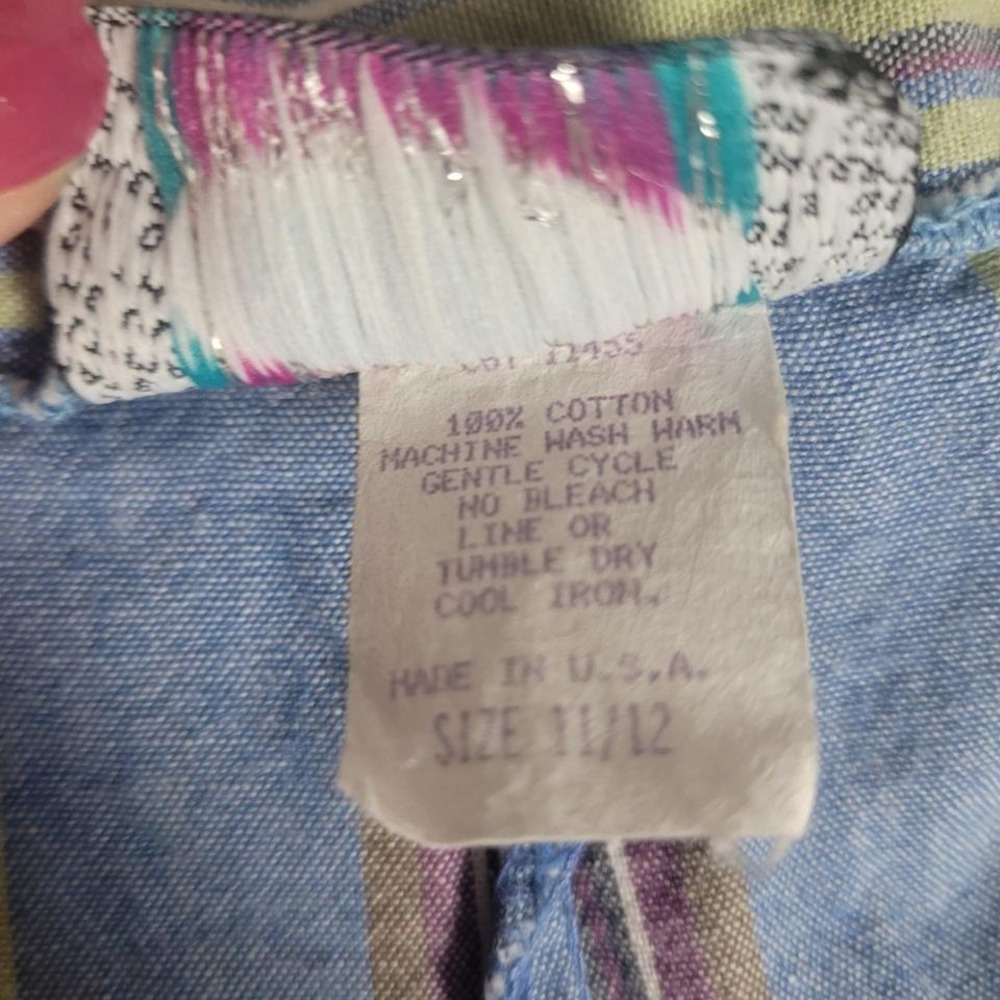 Vintage Ultra High Rise Preppy Womens Shorts Striped 100% cotton - Picture 6 of 6